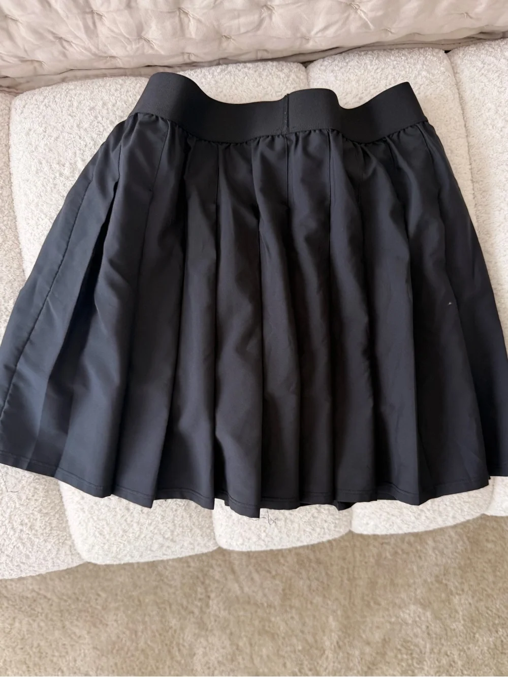 ALO Yoga Black Pleated Skater Skirt